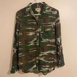 Denim & Supply Ralph Lauren Green and Brown Shirt